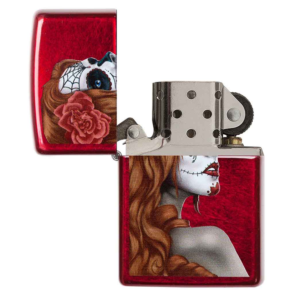 Encendedor Zippo Lighter Day of the Dead Girl Rojo