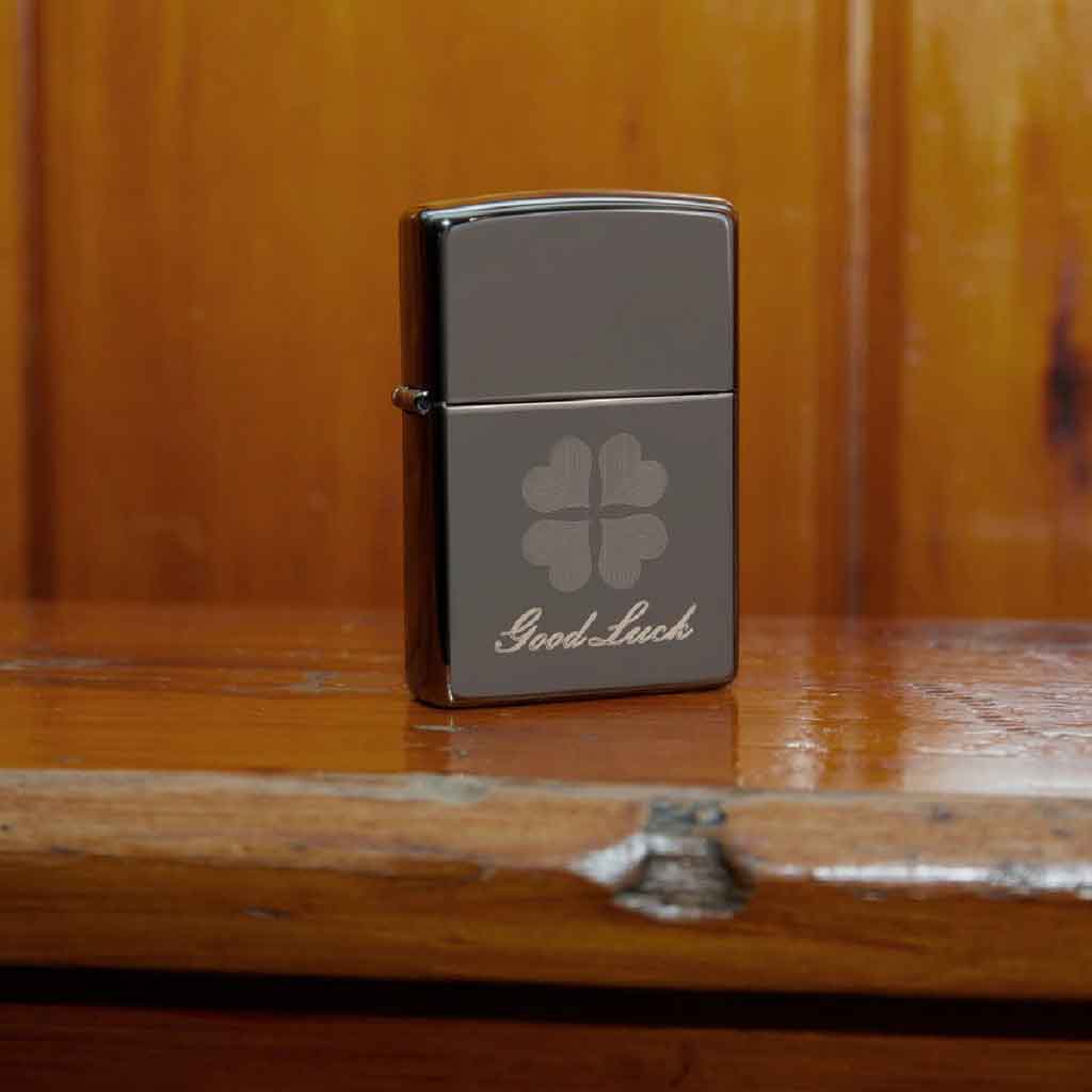 Encendedor Zippo Lighter Good Luck Design Trébol