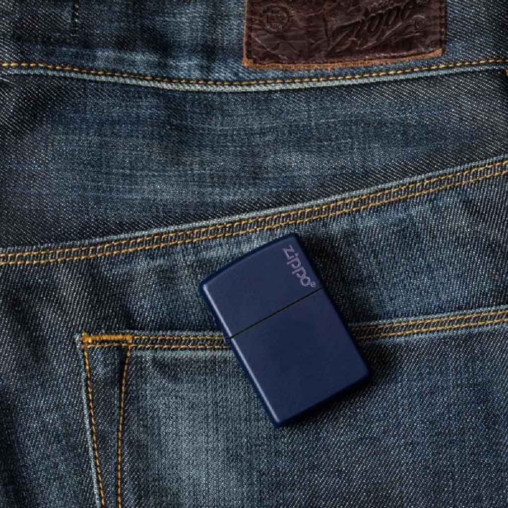 Encendedor Zippo Lighter Navy Matte With Logo