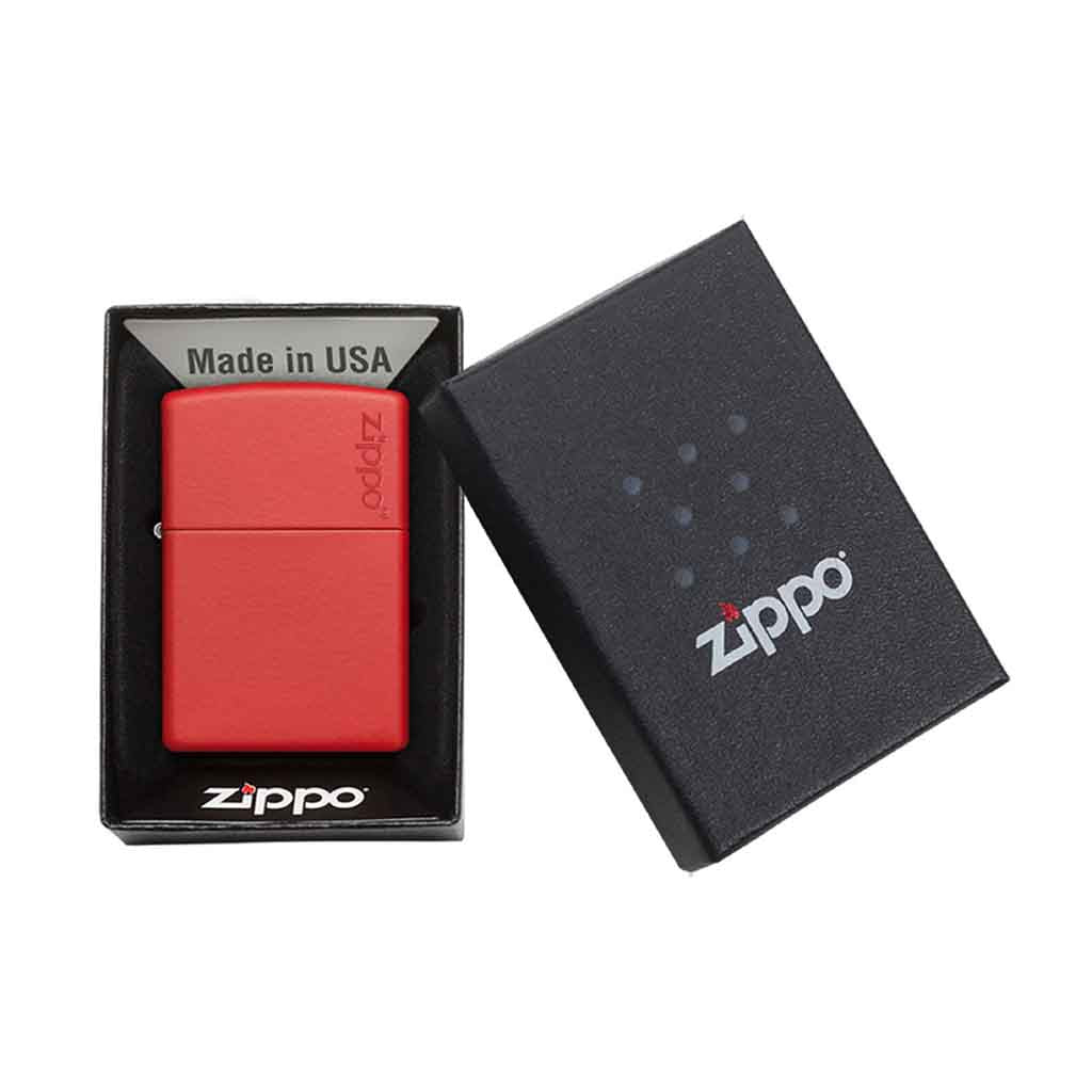 Encendedor Zippo Lighter Red Matte With Logo Rojo