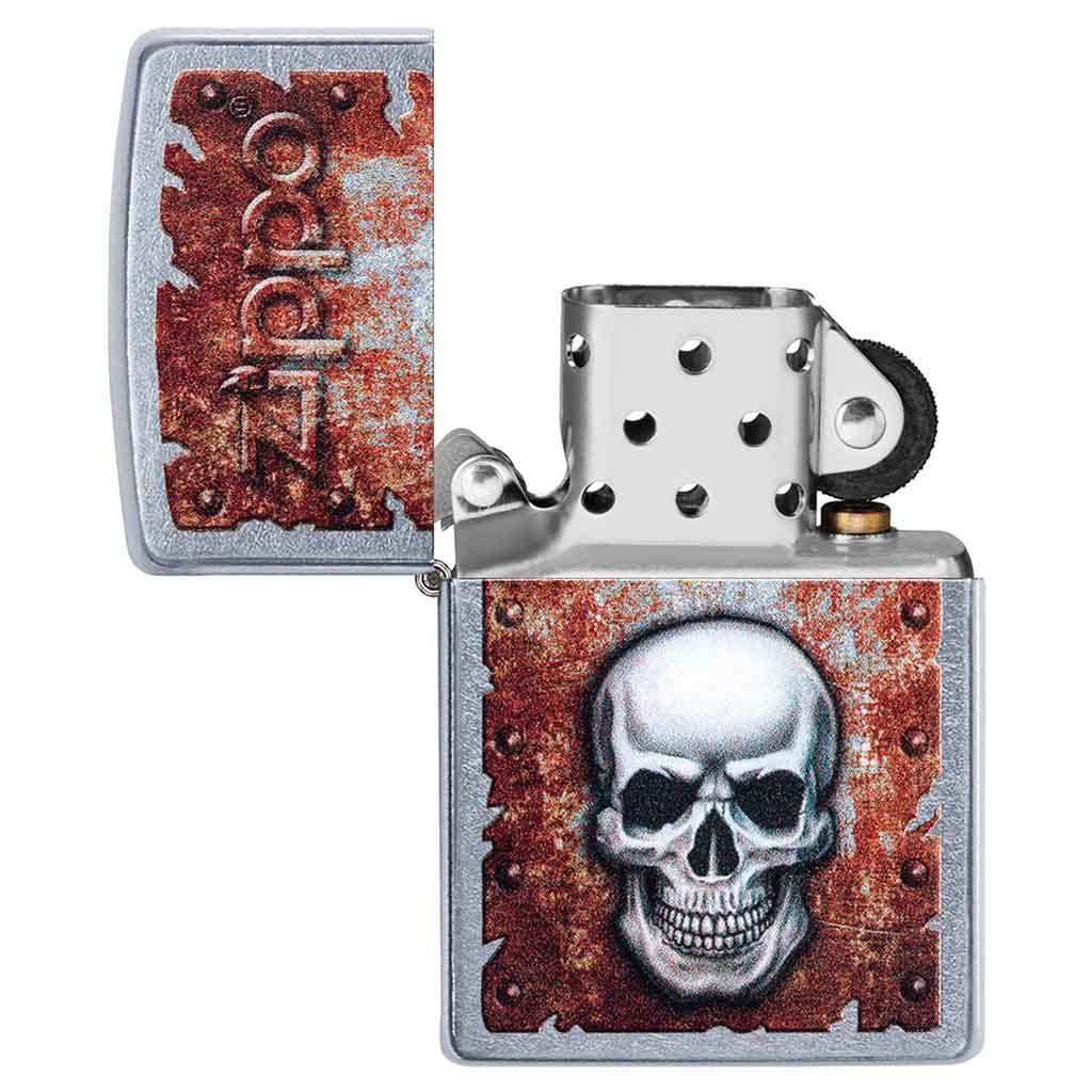 Encendedor Zippo Lighter Rusted Skull Design