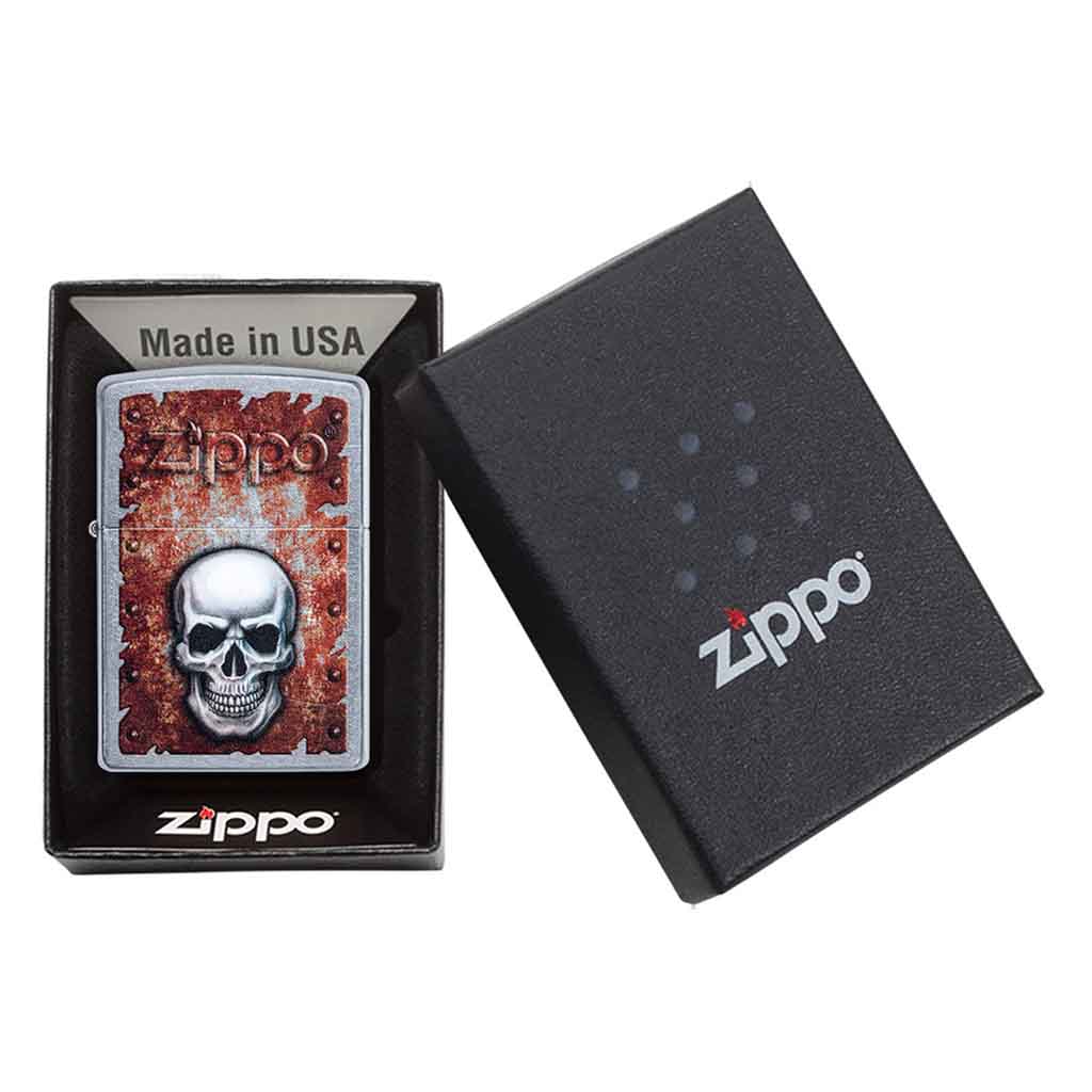 Encendedor Zippo Lighter Rusted Skull Design