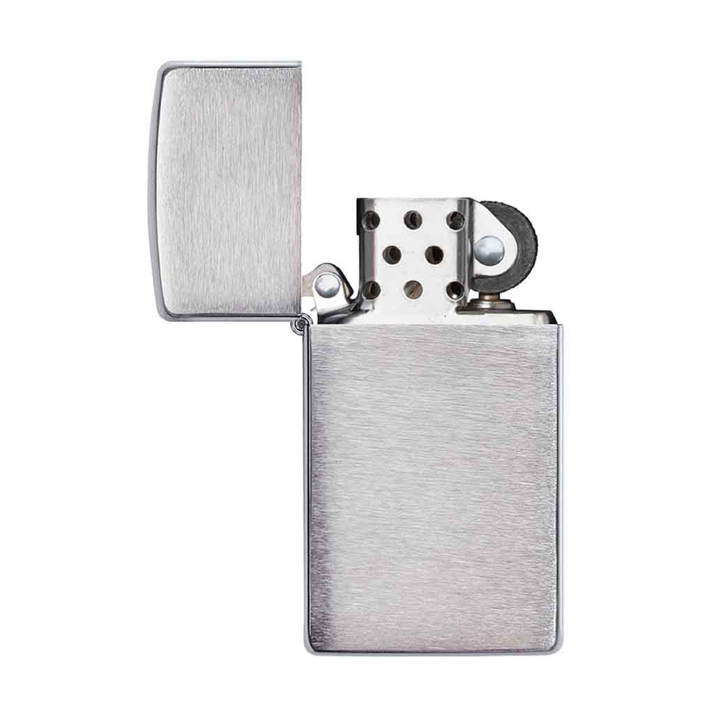 Encendedor Zippo Lighter Slim Brushed Chrome Plata