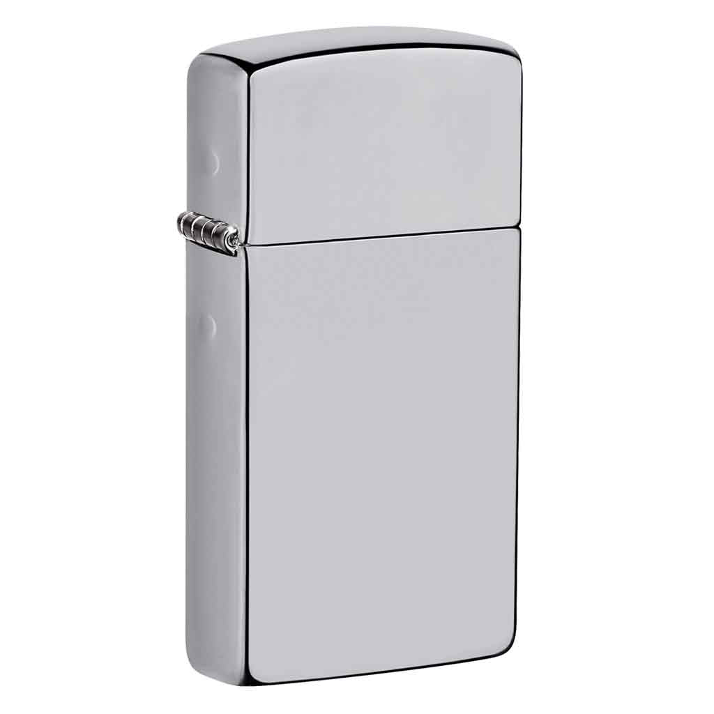 Encendedor Zippo Lighter Slim High Polish Chrome Plateado