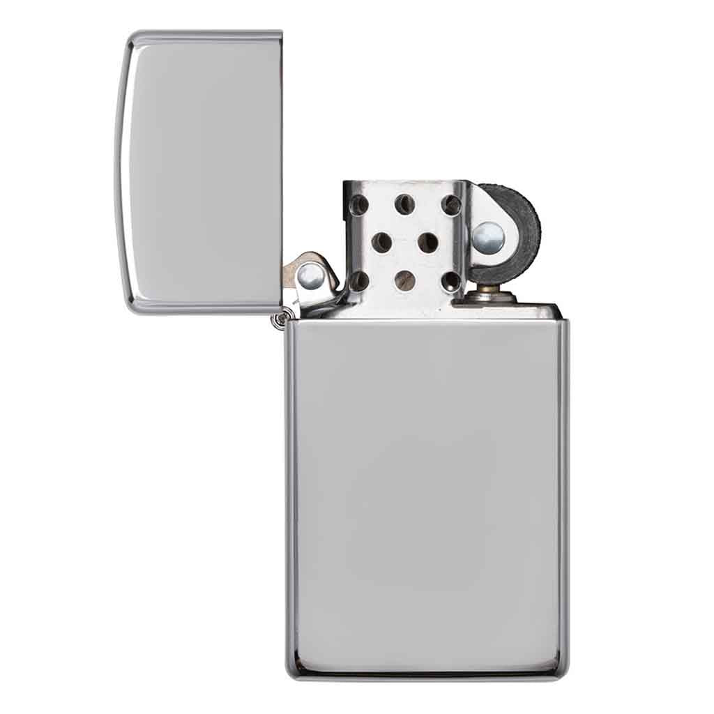 Encendedor Zippo Lighter Slim High Polish Chrome Plateado