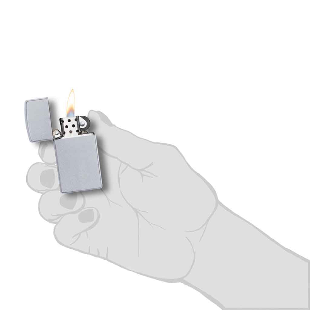 Encendedor Zippo Lighter Slim Satin Chrome Plateado