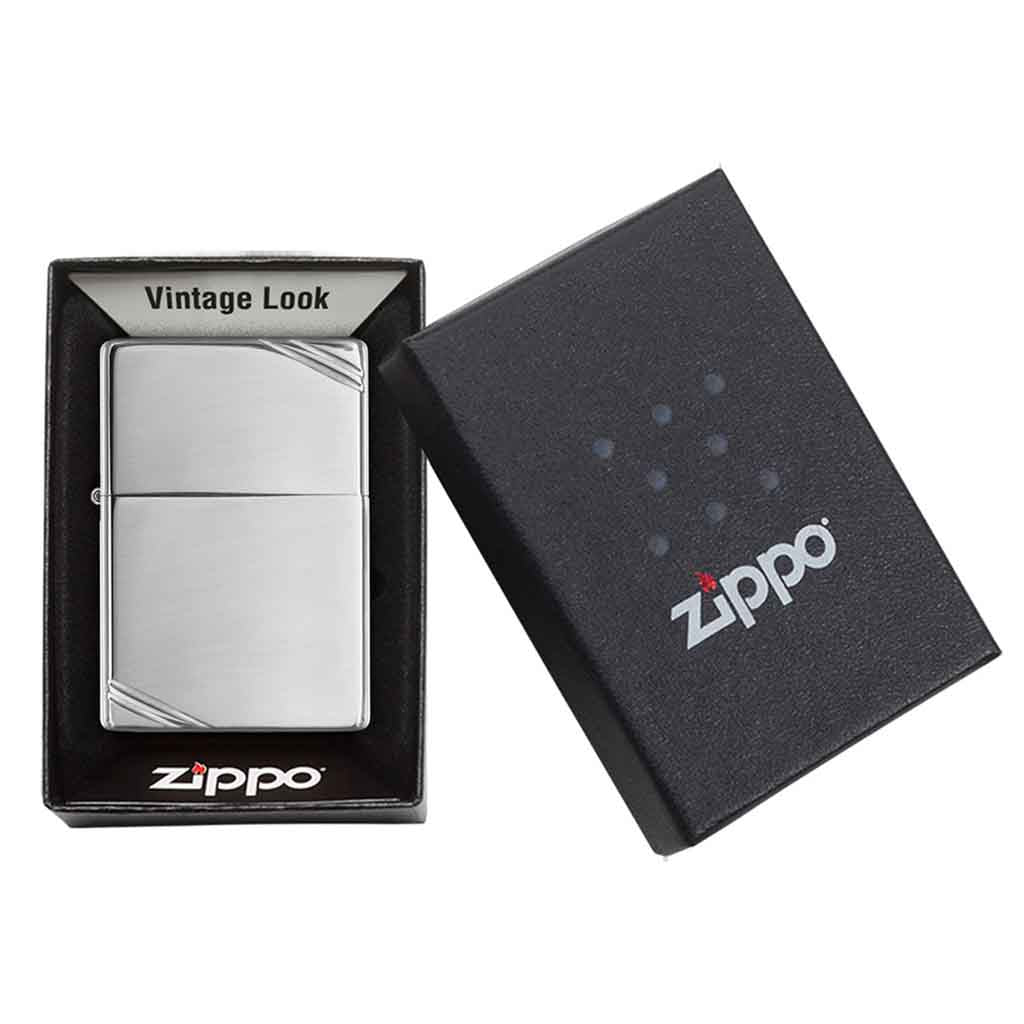 Encendedor Zippo Lighter Vintage Slashes High Polish Chrome