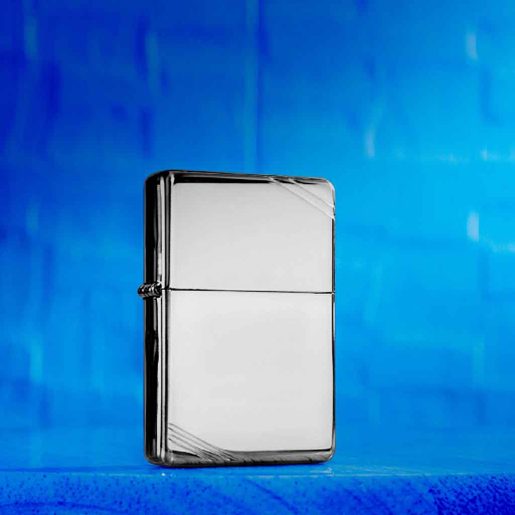 Encendedor Zippo Lighter Vintage Slashes High Polish Chrome