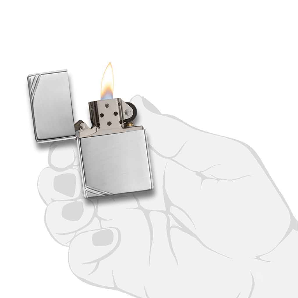 Encendedor Zippo Lighter Vintage Slashes High Polish Chrome