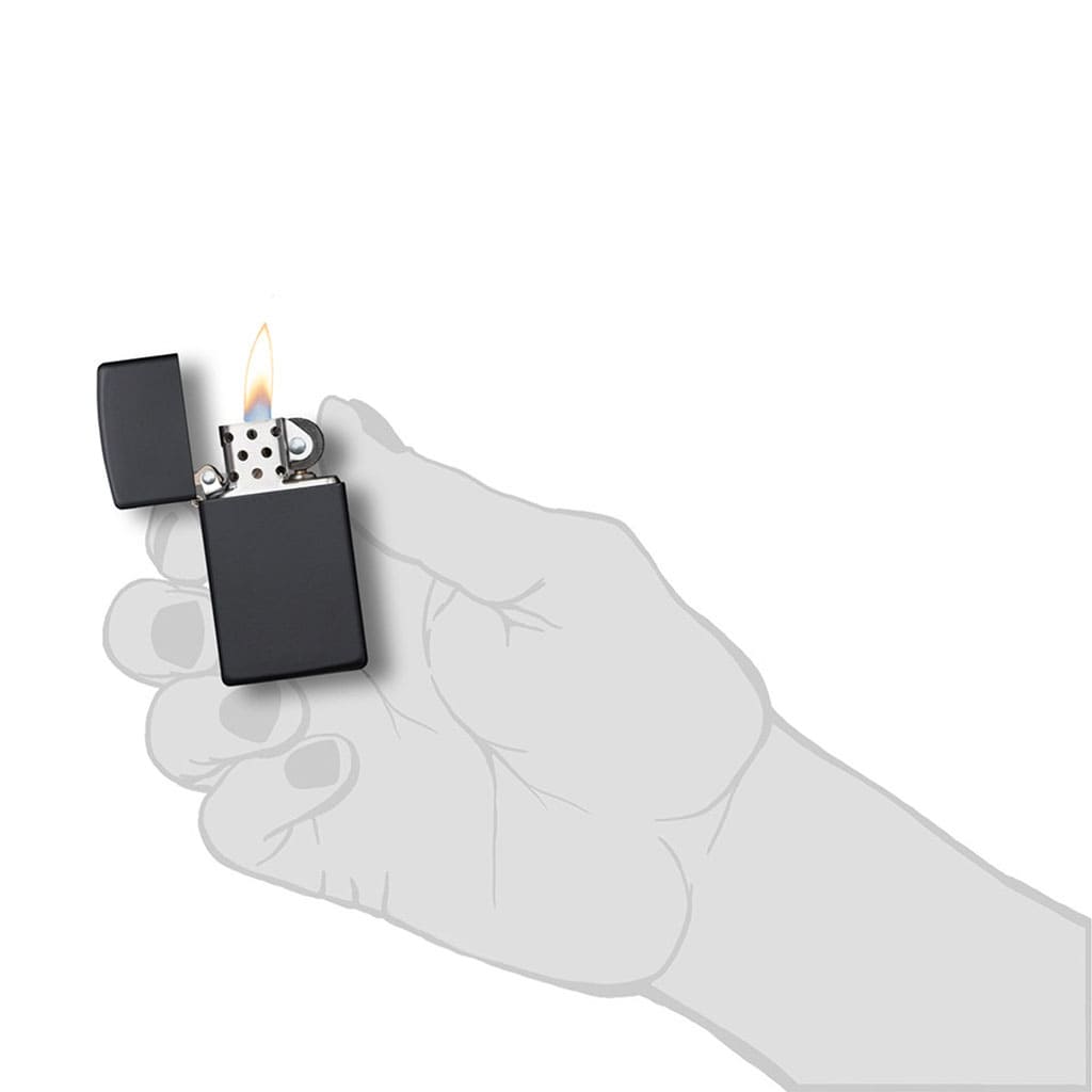 Encendedor Zippo Lighter Slim Black Matte Negro