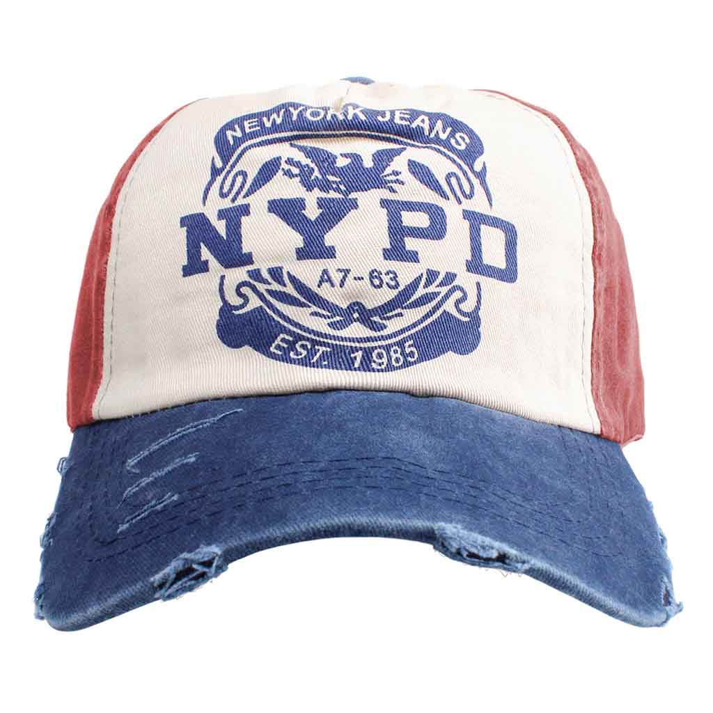 Jockey Rojo Hombre Gorros Mujer NYPD Azul Prelavado