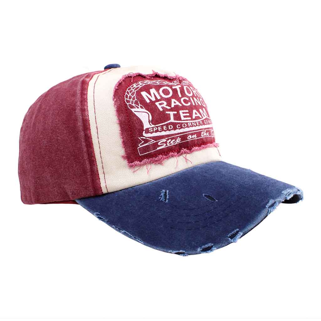 Jockey Rojo Hombre Prelavado Gorros Mujer Azul Motors Racing