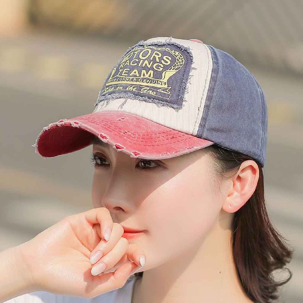 Jockey Rojo Prelavado Gorros Hombre Mujer Azul Motors Racing