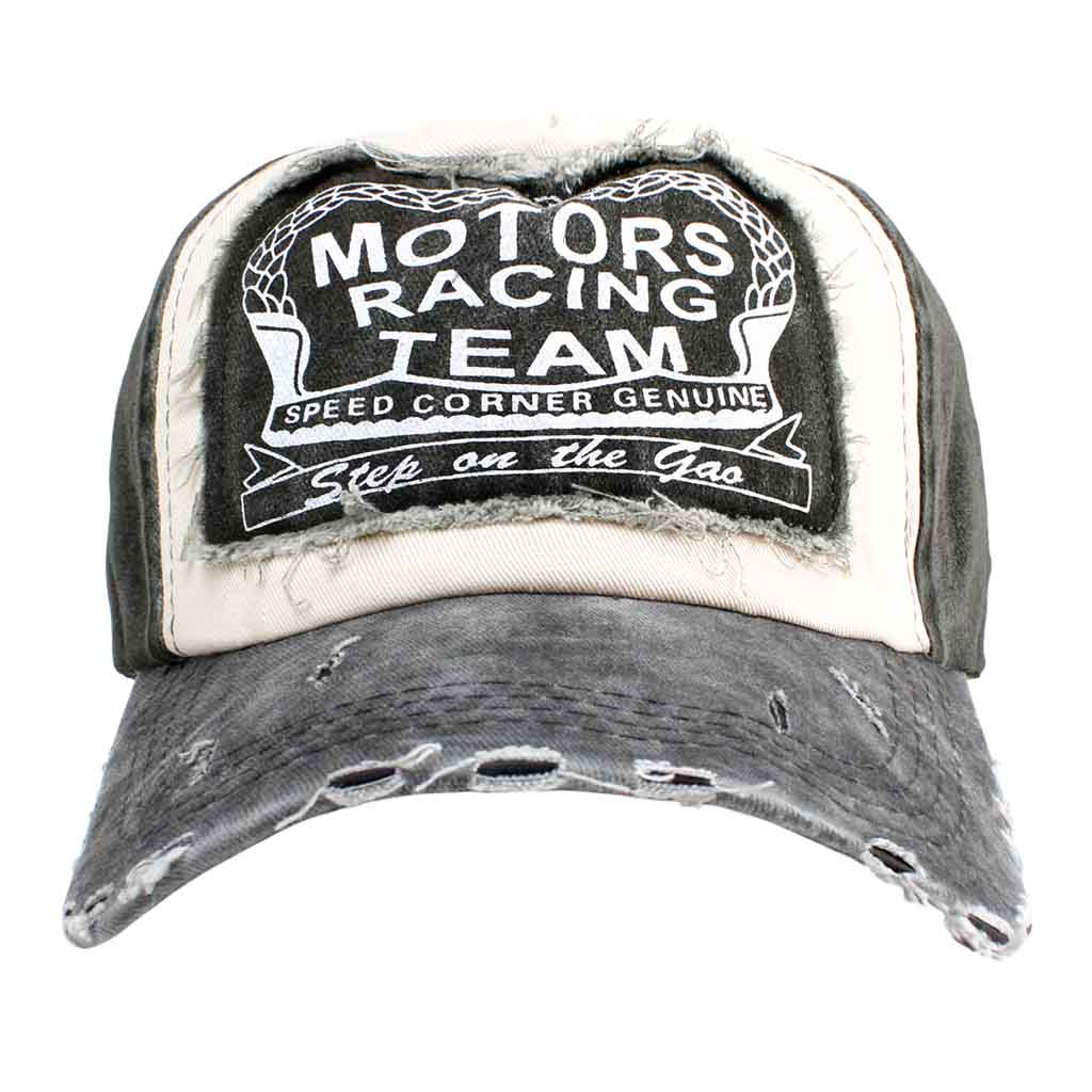 Jockey Hombre Negro Prelavado Gorros Mujer Motors Racing