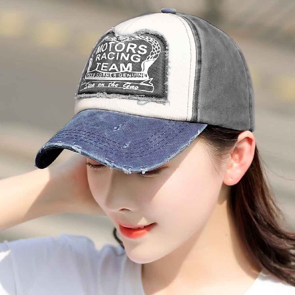 Jockey Hombre Gris Prelavado Gorros Mujer Azul Motors Racing