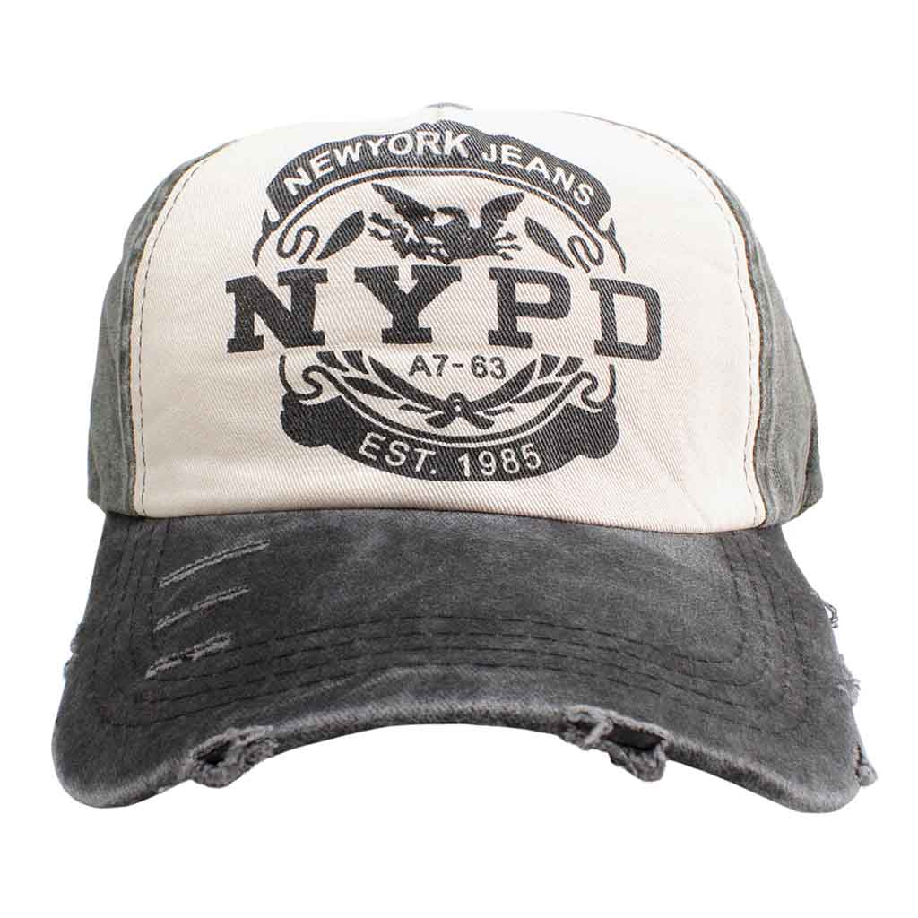 Jockey Negro Gris Prelavado Gorros Hombre Mujer NYPD