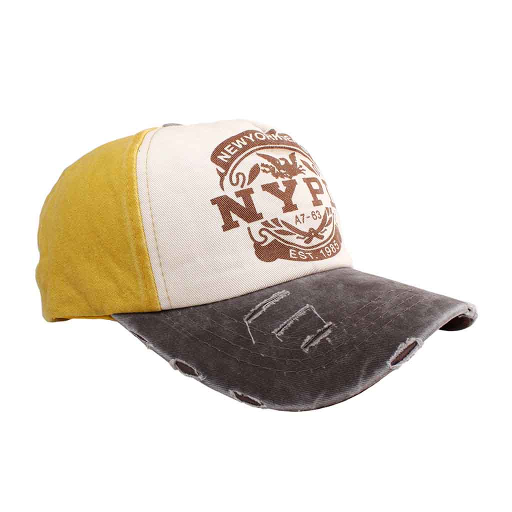 Jockey Hombre Gorros Mujer NYPD Mostaza y Marrón