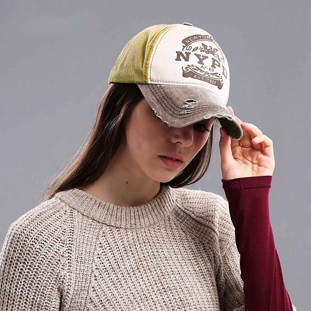 Jockey Hombre Gorros Mujer NYPD Mostaza y Marrón