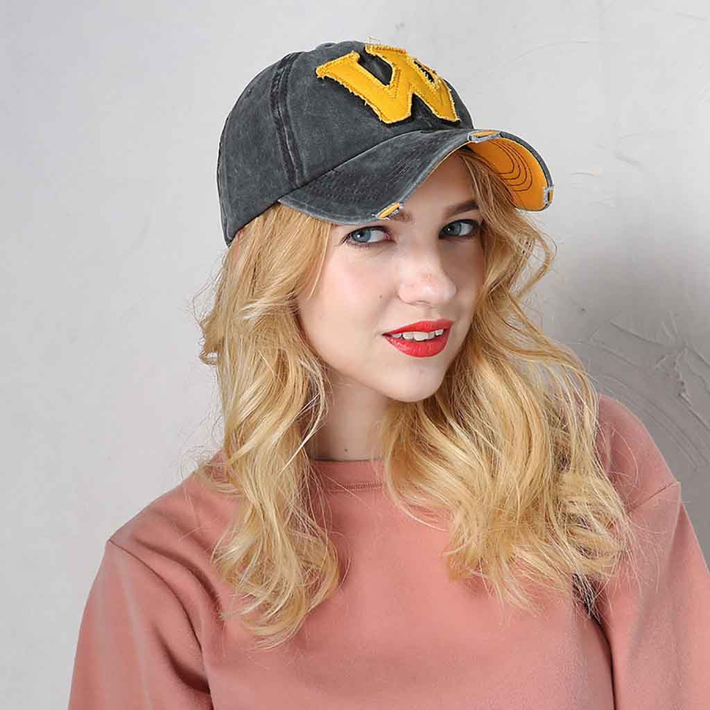 Jockey Hombre Negro Prelavado Gorros Mujer W Amarillo