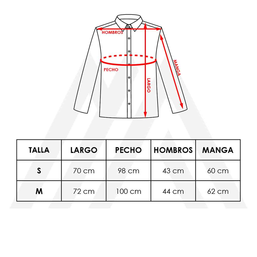 Camisa Botones Jean Manga Larga Azul