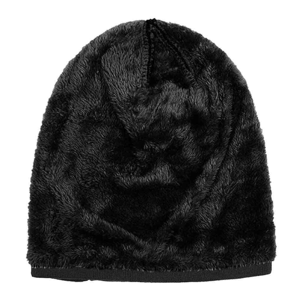 Gorro en tela texturada con Forro Interno de Polar Negro