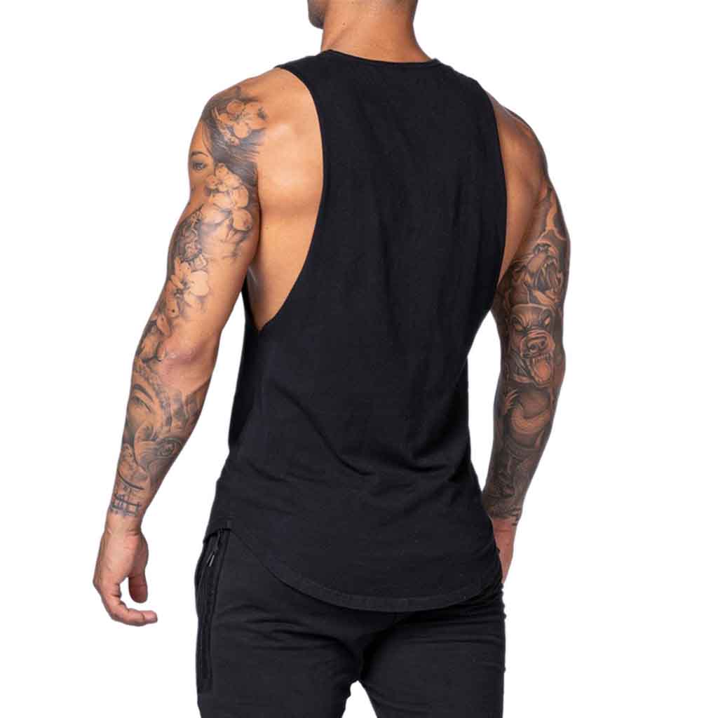 Polera Deportiva Musculosa Algodón Negro