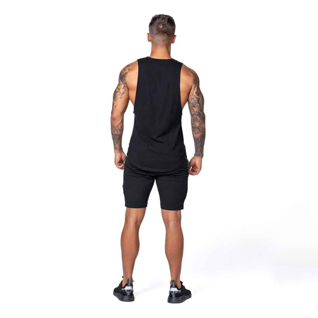 Polera Deportiva Musculosa Algodón Negro