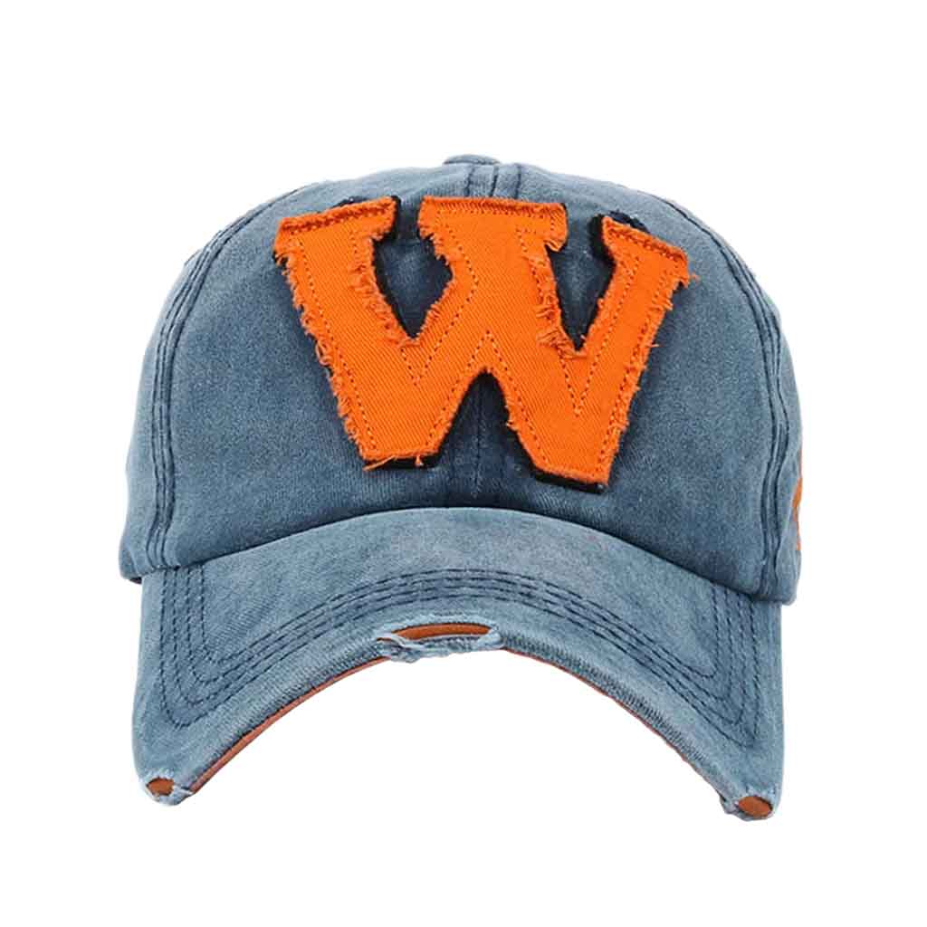 Jockey Diseño Pre lavado Azul W con Naranja