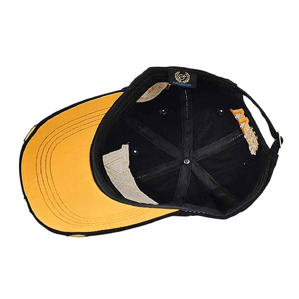 Jockey Pre lavada Negra con Logo W Amarillo