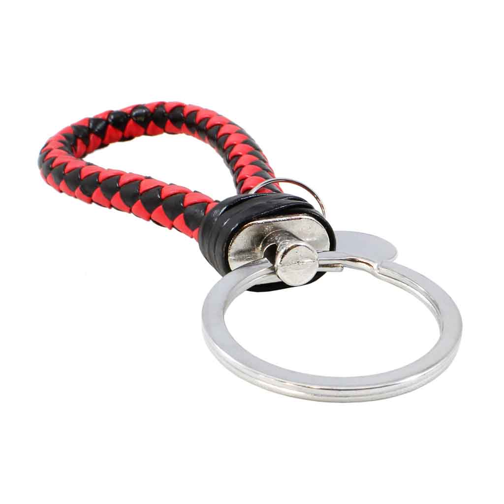 Llavero de Cuero Trenzado Colores Combinados