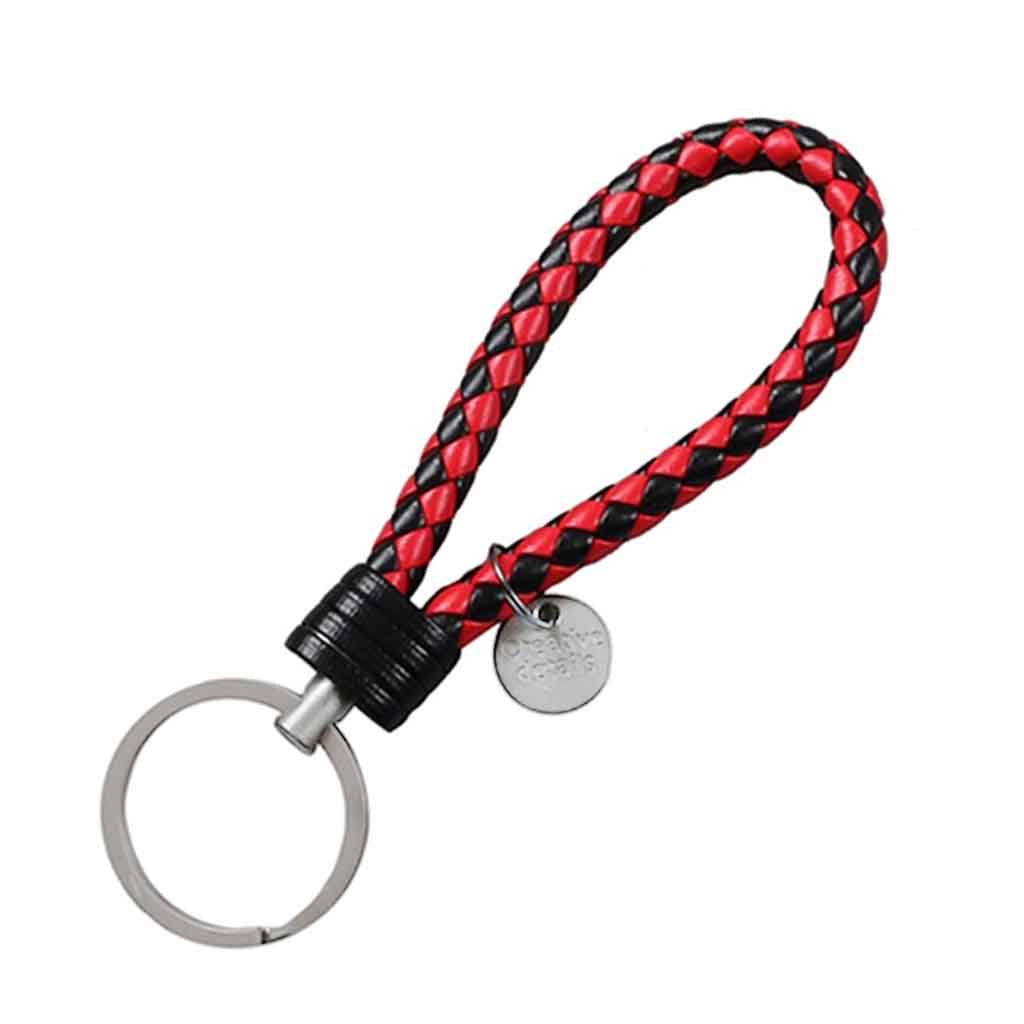 Llavero de Cuero Trenzado Colores Combinados