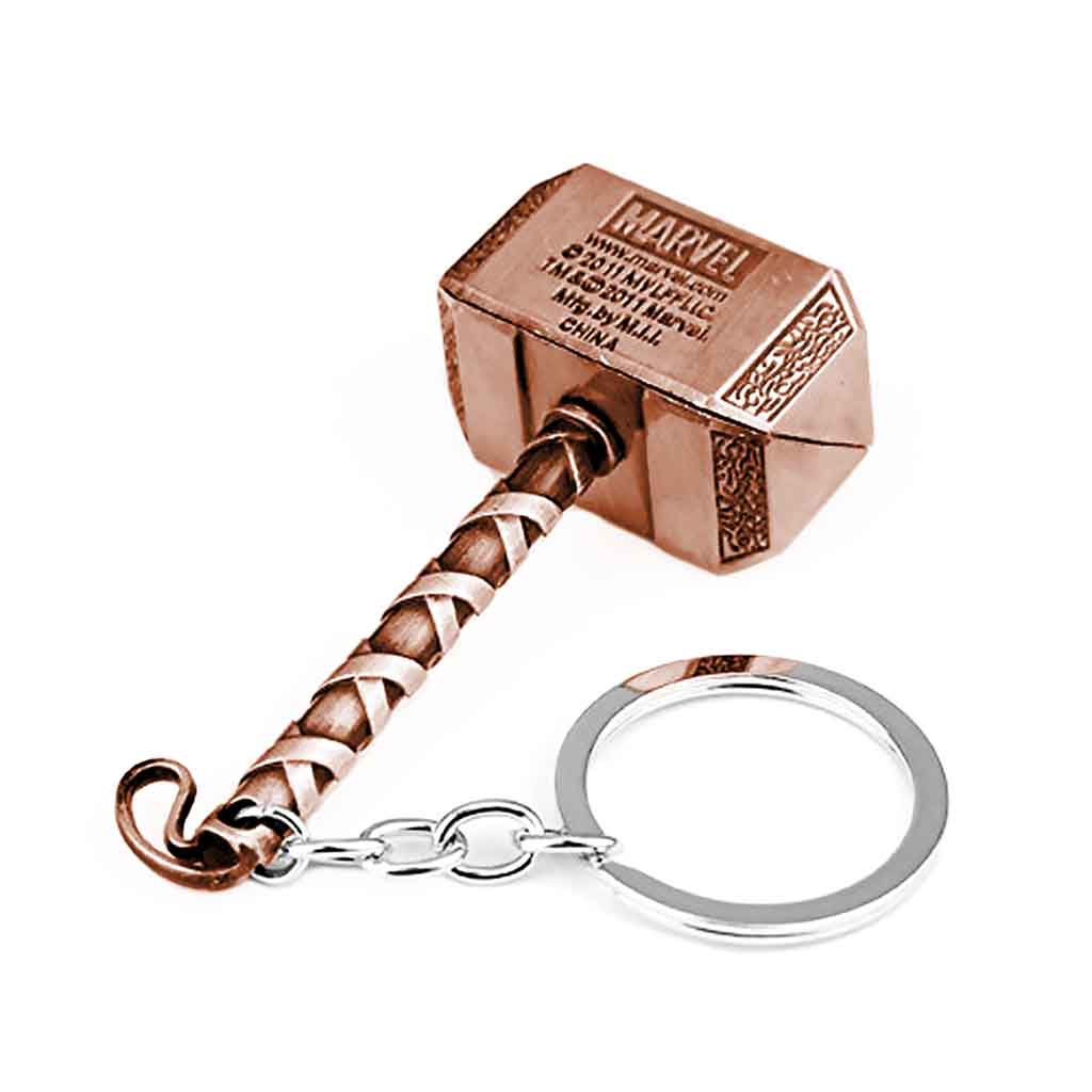 Llavero Martillo de Thor Marvel Metálico Bronce