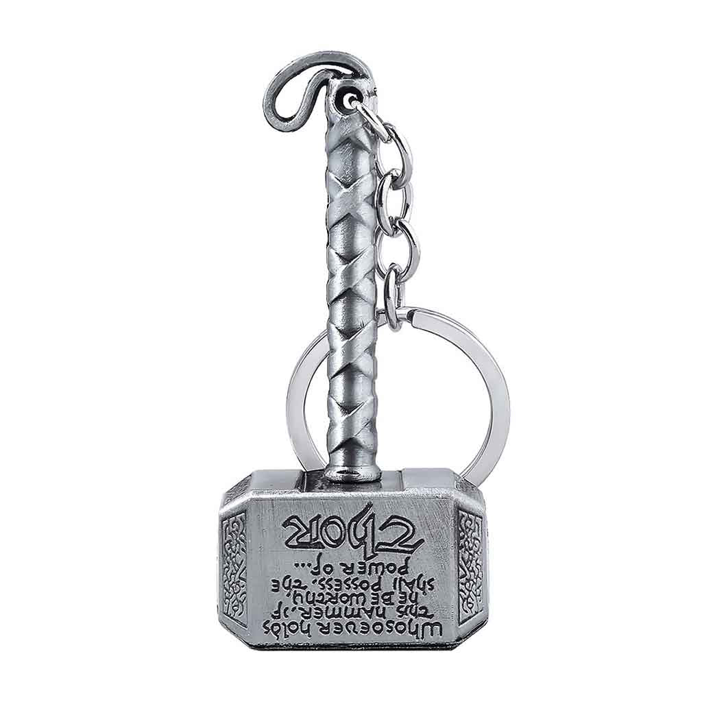 Llavero Metálico con Martillo de Thor Marvel Plateado