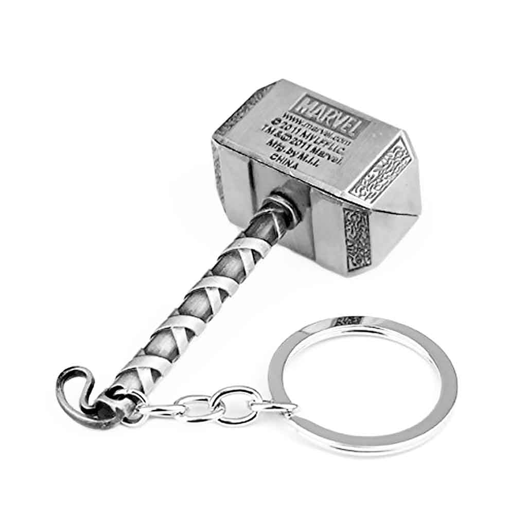 Llavero Metálico con Martillo de Thor Marvel Plateado