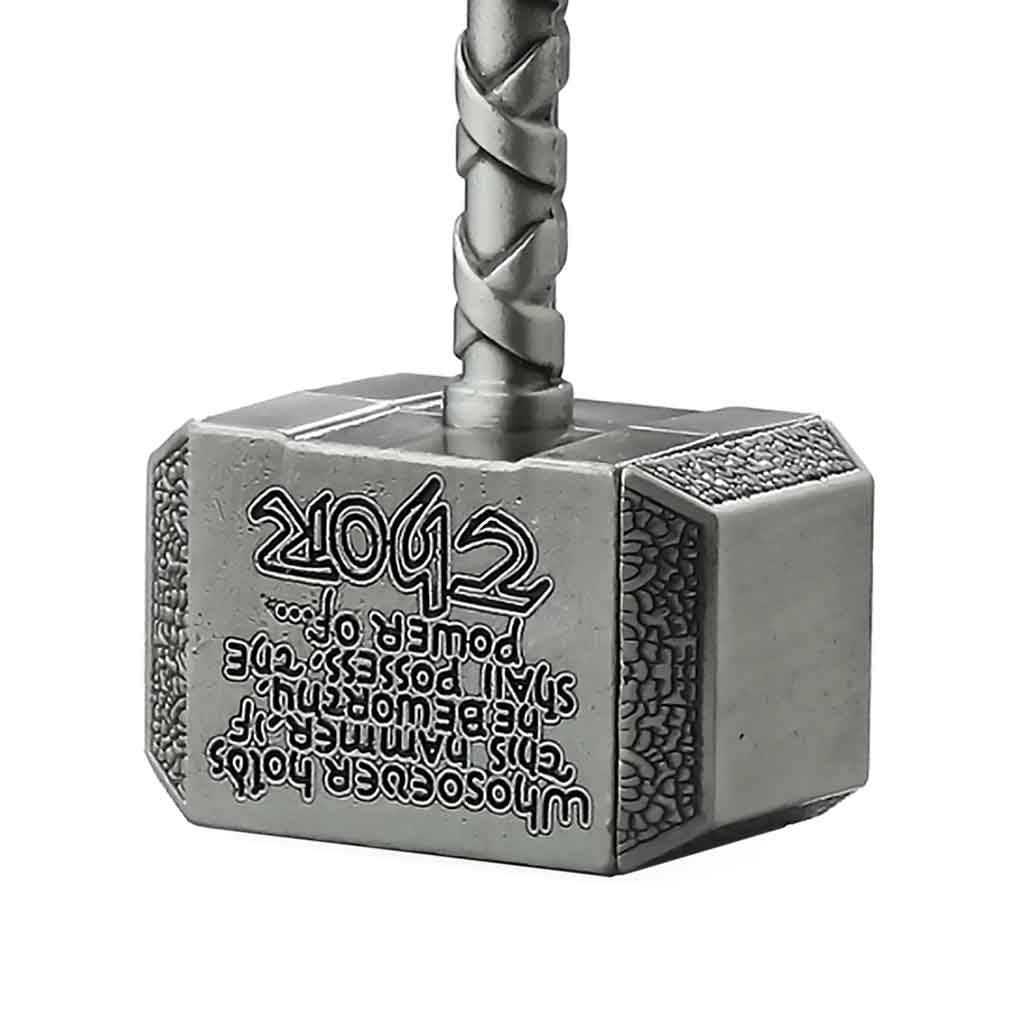 Llavero Metálico con Martillo de Thor Marvel Plateado