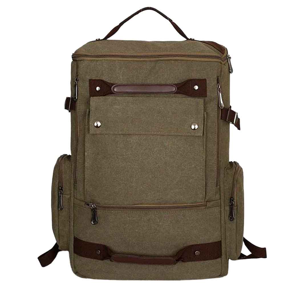 Mochila Hombre Notebook Lona Viajero Verde