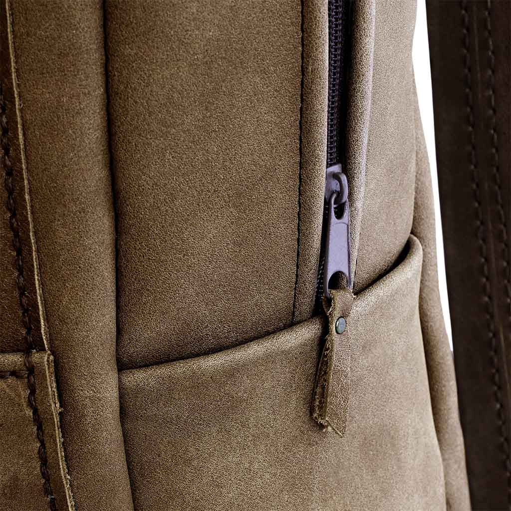 Mochila Cuero Hombre Mujer Notebook Marrón