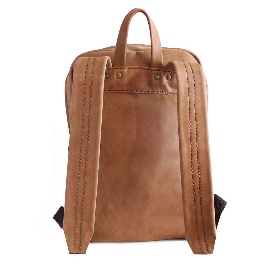 Mochila Cuero Mujer Hombre Café Morral Notebook