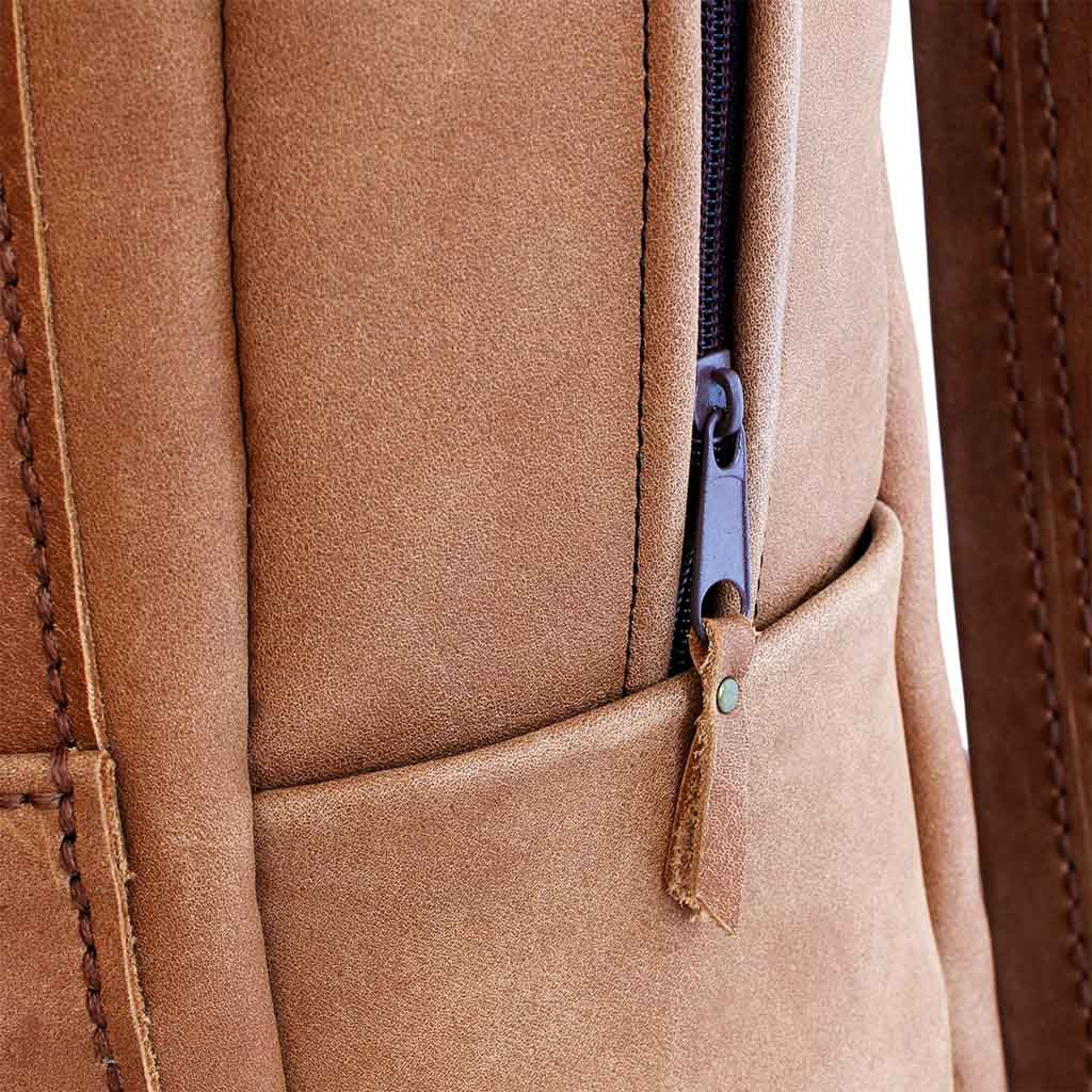 Mochila Cuero Mujer Hombre Café Morral Notebook