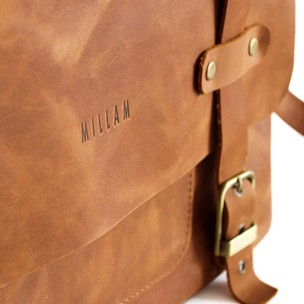 Bolso Cuero Hombre Maletín Bolso Mensajero Mujer Marrón