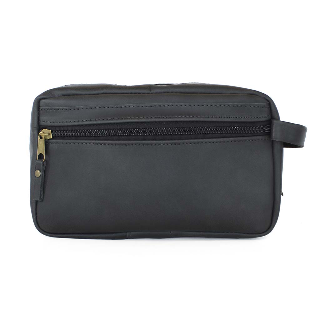 Neceser de Viaje Hombre Cosmetiquero Mujer Cuero Negro