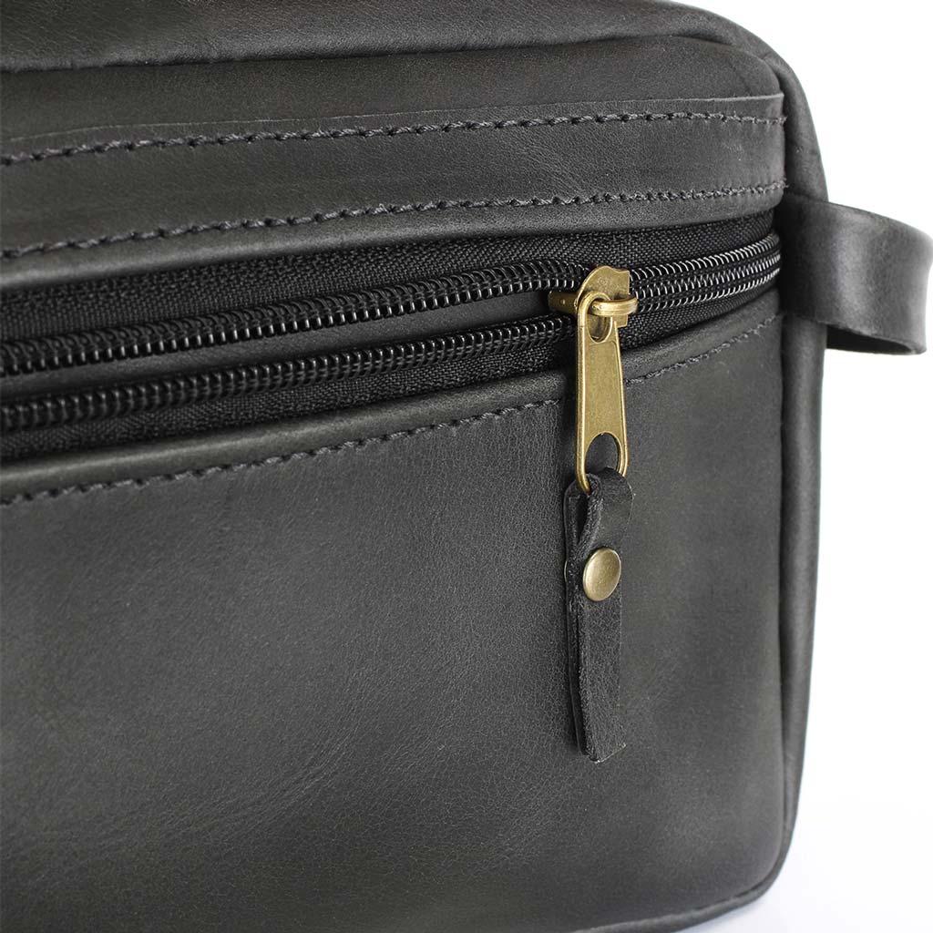 Neceser de Viaje Hombre Cosmetiquero Mujer Cuero Negro