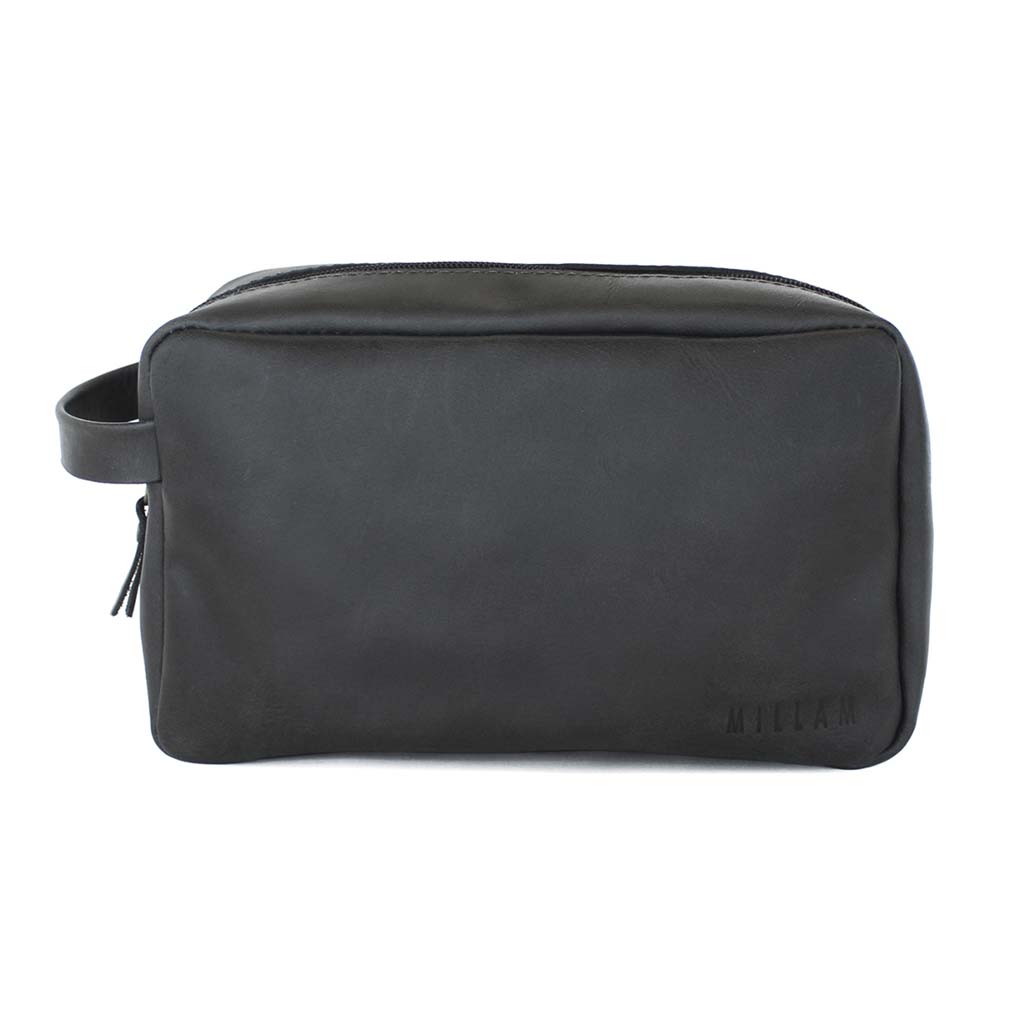 Neceser de Viaje Hombre Cosmetiquero Mujer Cuero Negro