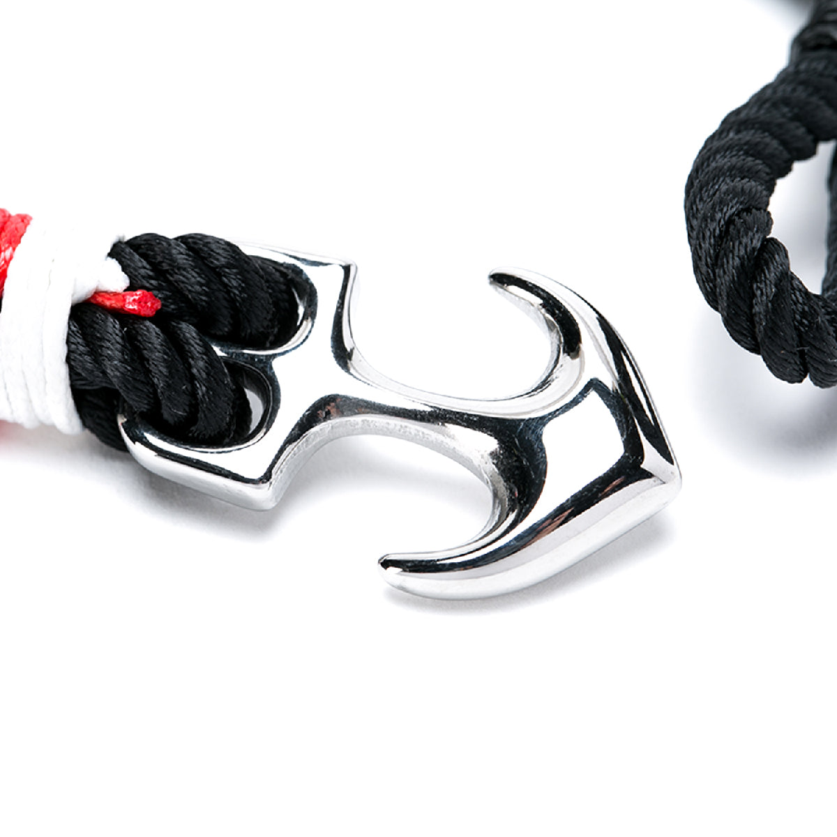 Pack 2 Pulseras de Piedra Volcánica y Cabeza de Buda y Pulsera Cuerda Negra con Ancla