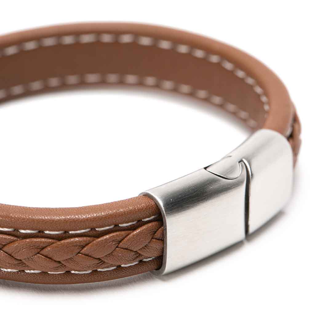 Pulsera De Cuero Clásica Café Juvenil Hombre Mujer Moda2019