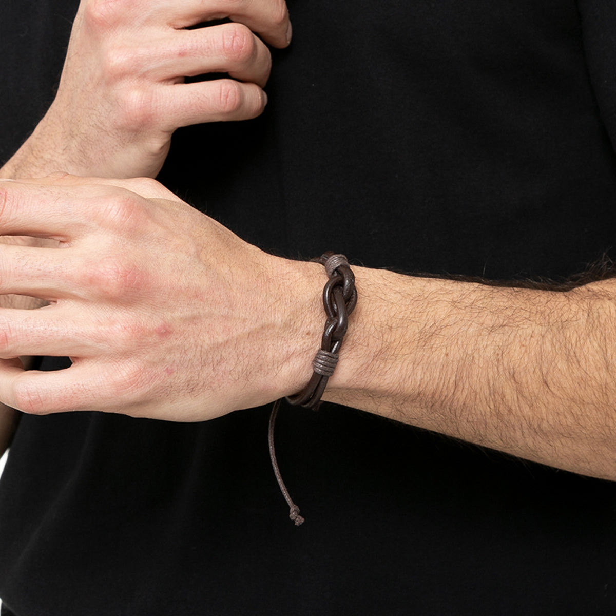 Pack Pulsera Cuero Hombre Infinito + Pulsera Piedra Sodalita