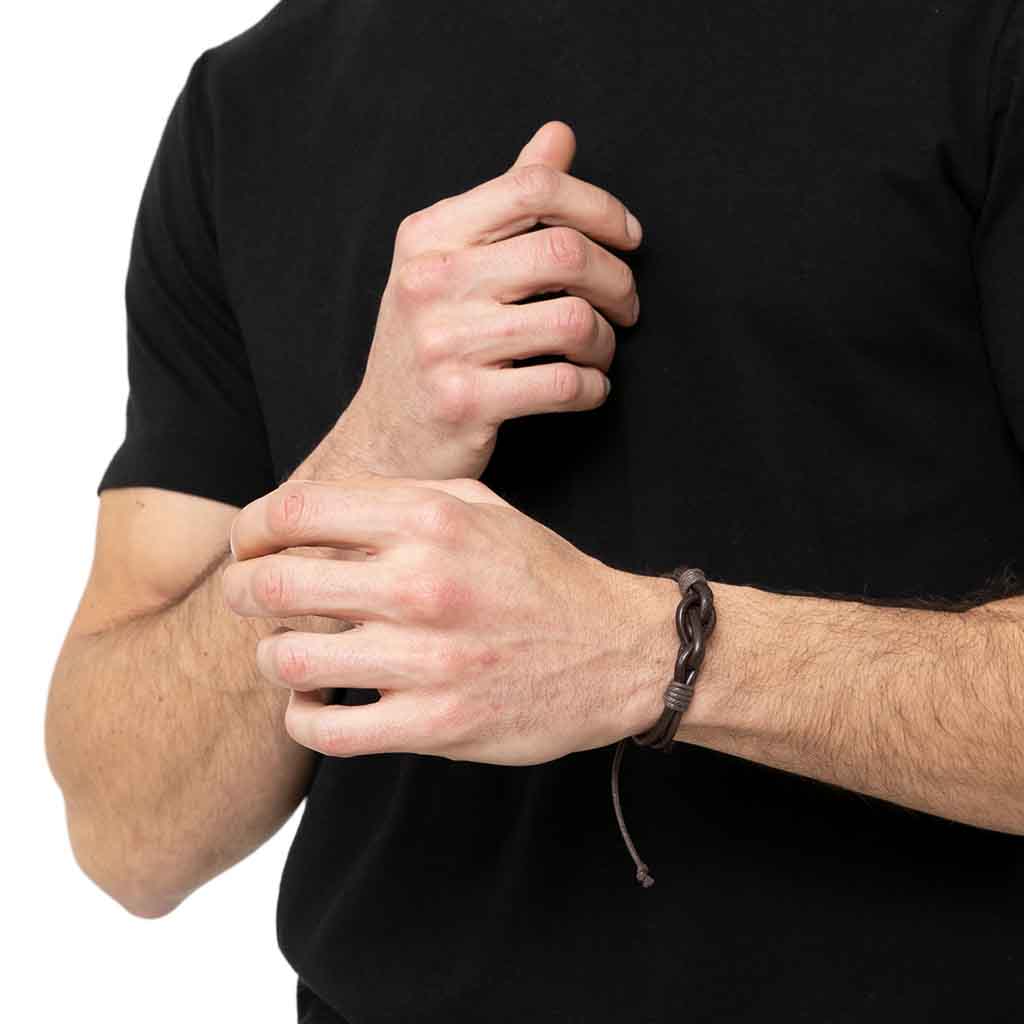 Pulsera De Cuero De Nudo Para Hombre