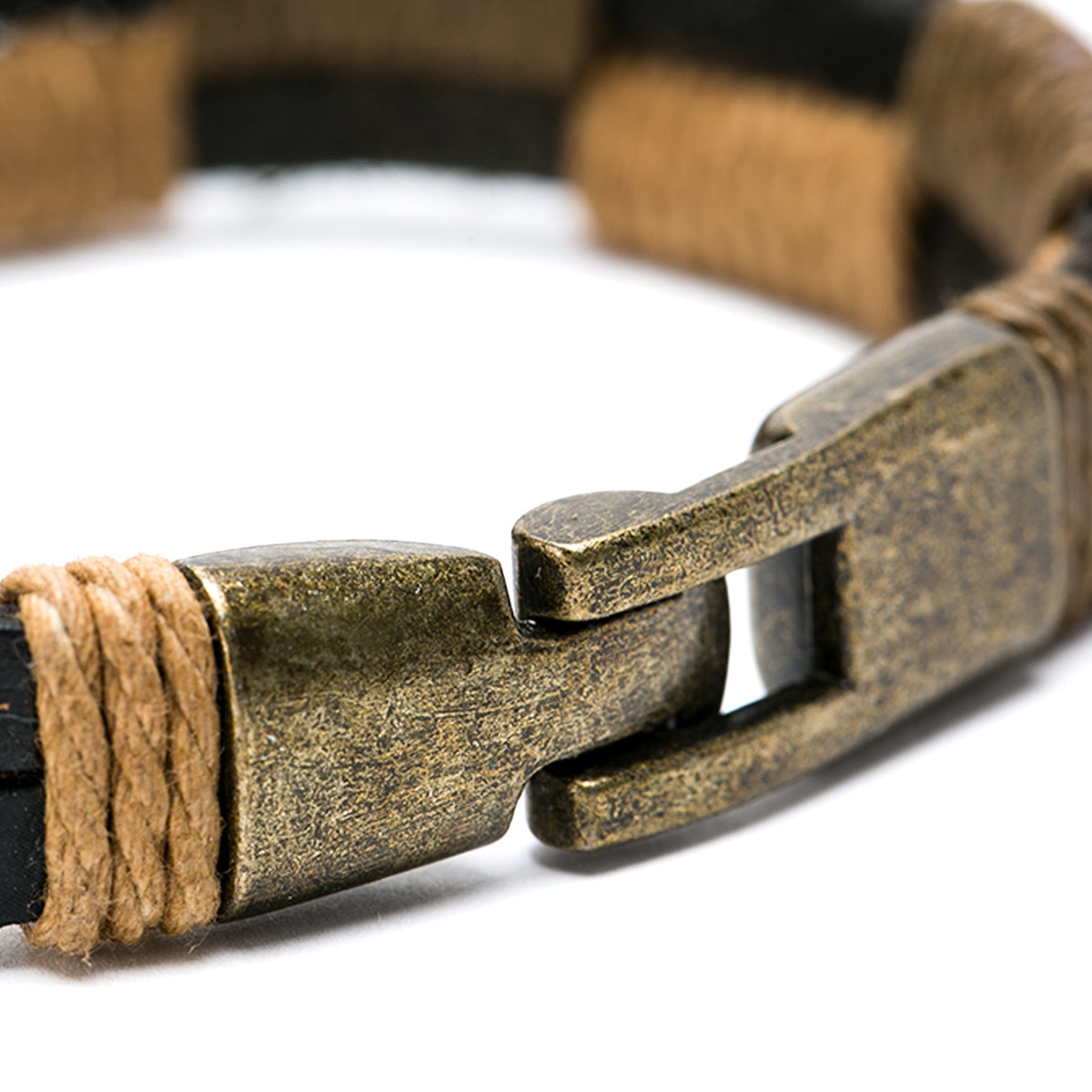 Pack 2 Pulseras de Cuero Hombre Hilos Pulsera Piedra Natural