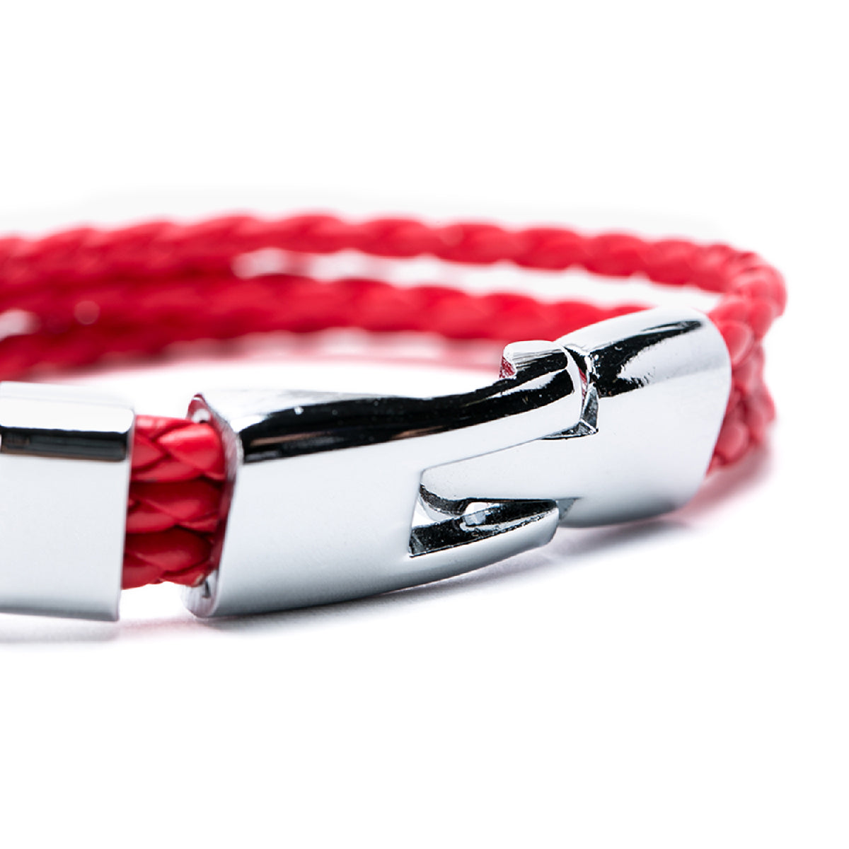 Pack 2 Pulseras de Cuero Hombre Rojo y Pulsera Piedras Onix