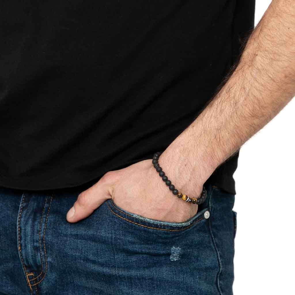 Pulsera De Piedra De Lava Moda2019 Juvenil Hombre Mujer